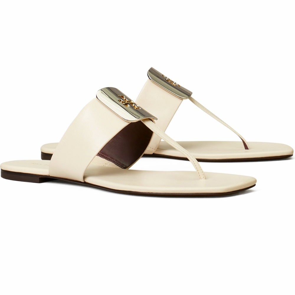 NEW Tory Burch Georgia Thong Sandal in Light Cream